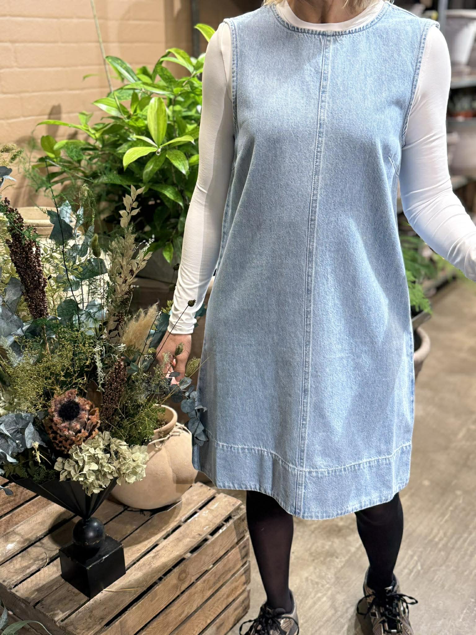 PCFLORA Short Dress - Light Blue Denim